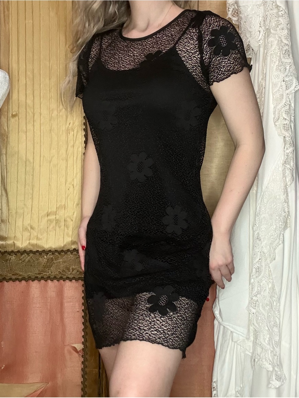 Vintage 90’s Black Lace Mini Dress